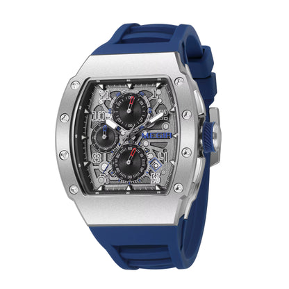Megir 8411G Luxury Tonneau Men’s Quartz Watch with Auto Date & Sport Design