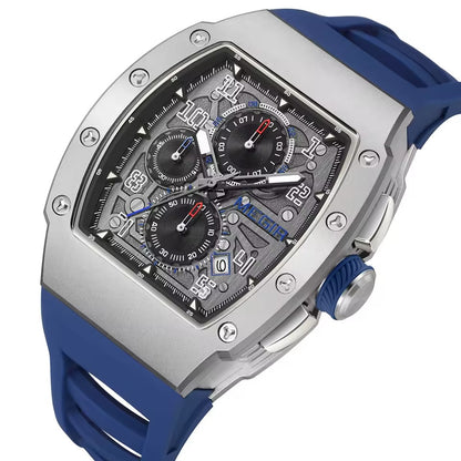 Megir 8411G Luxury Tonneau Men’s Quartz Watch with Auto Date & Sport Design